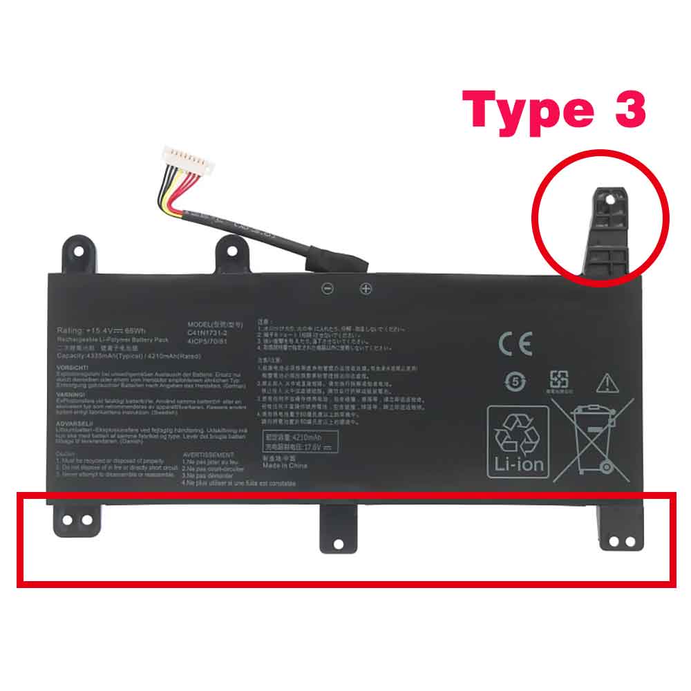 Replacement for Asus C41N1731-2 battery