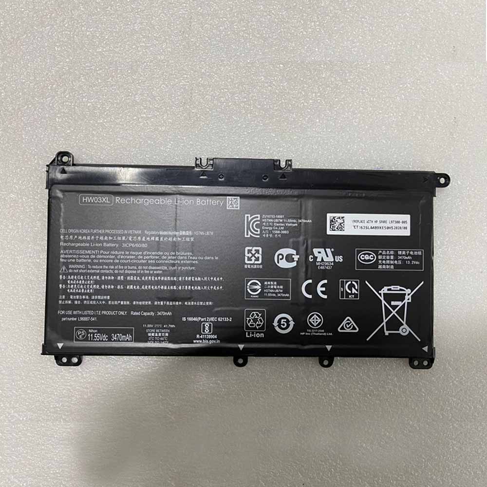 Replacement for HP HW03XL battery