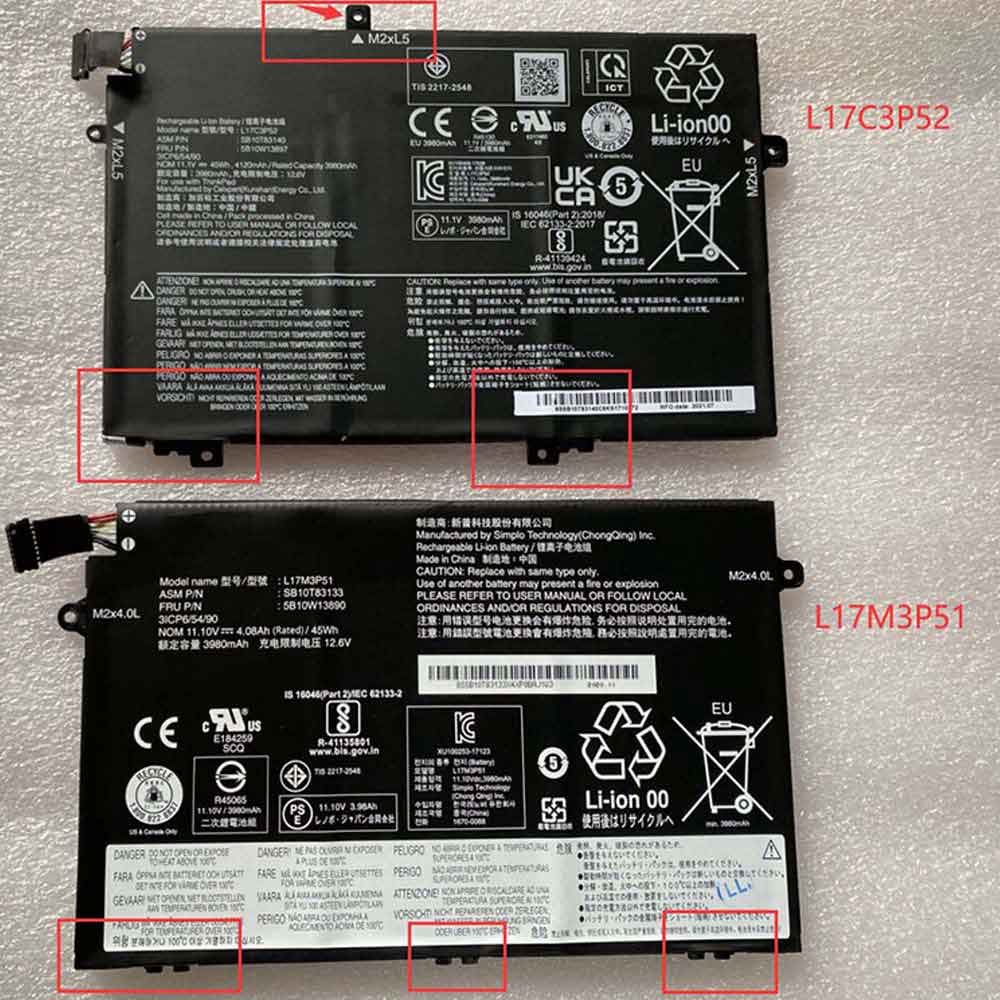 Lenovo L17C3P52 Laptop Battery