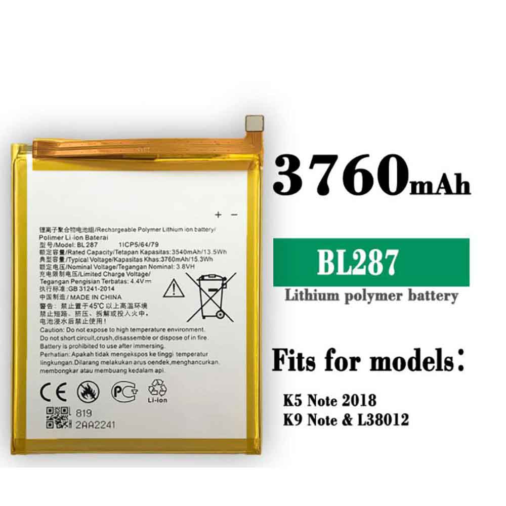 BL287 voor Lenovo K5 Note (L38012)