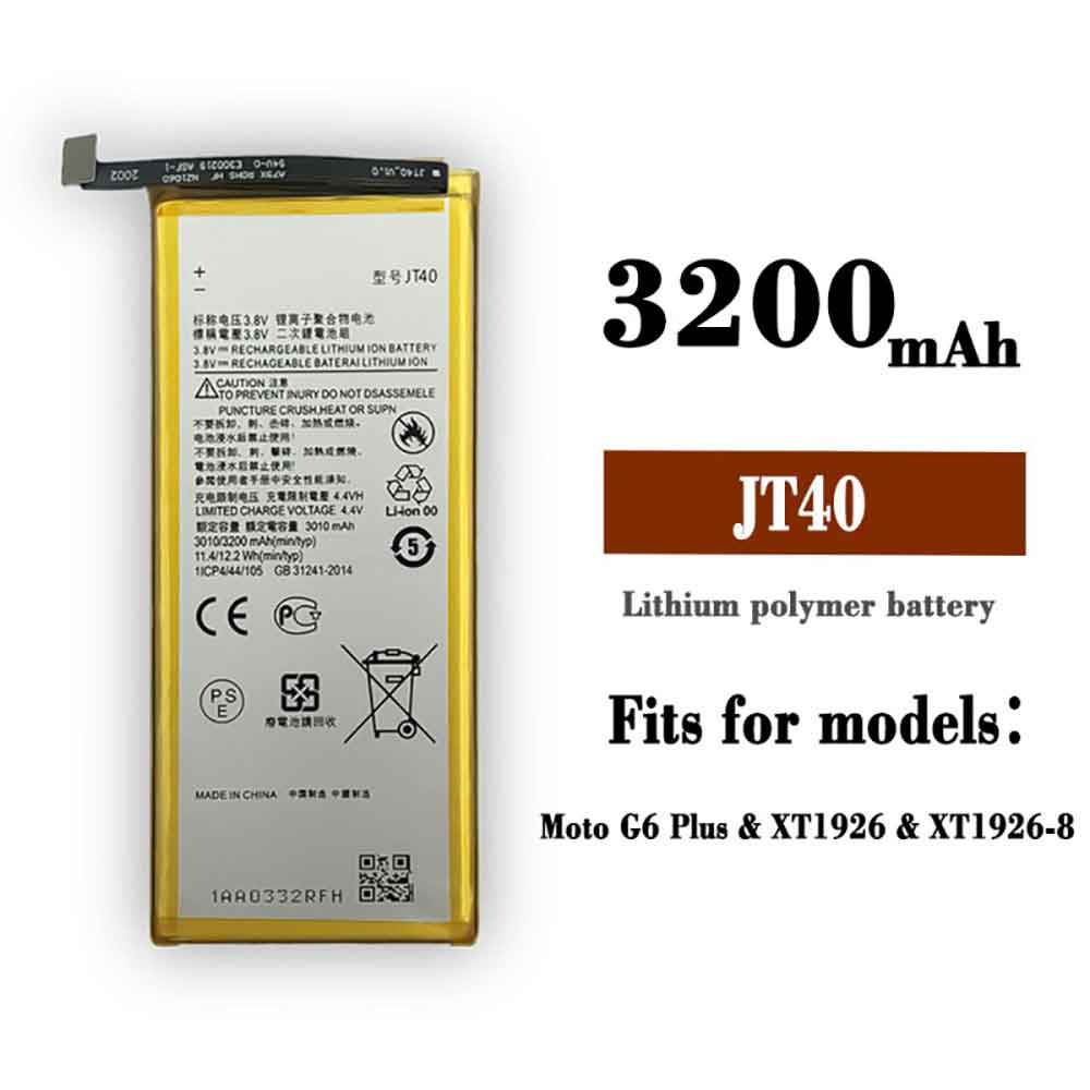 JT40 voor Motorola Moto G6 Plus XT1926 XT1926-1 XT1926-8