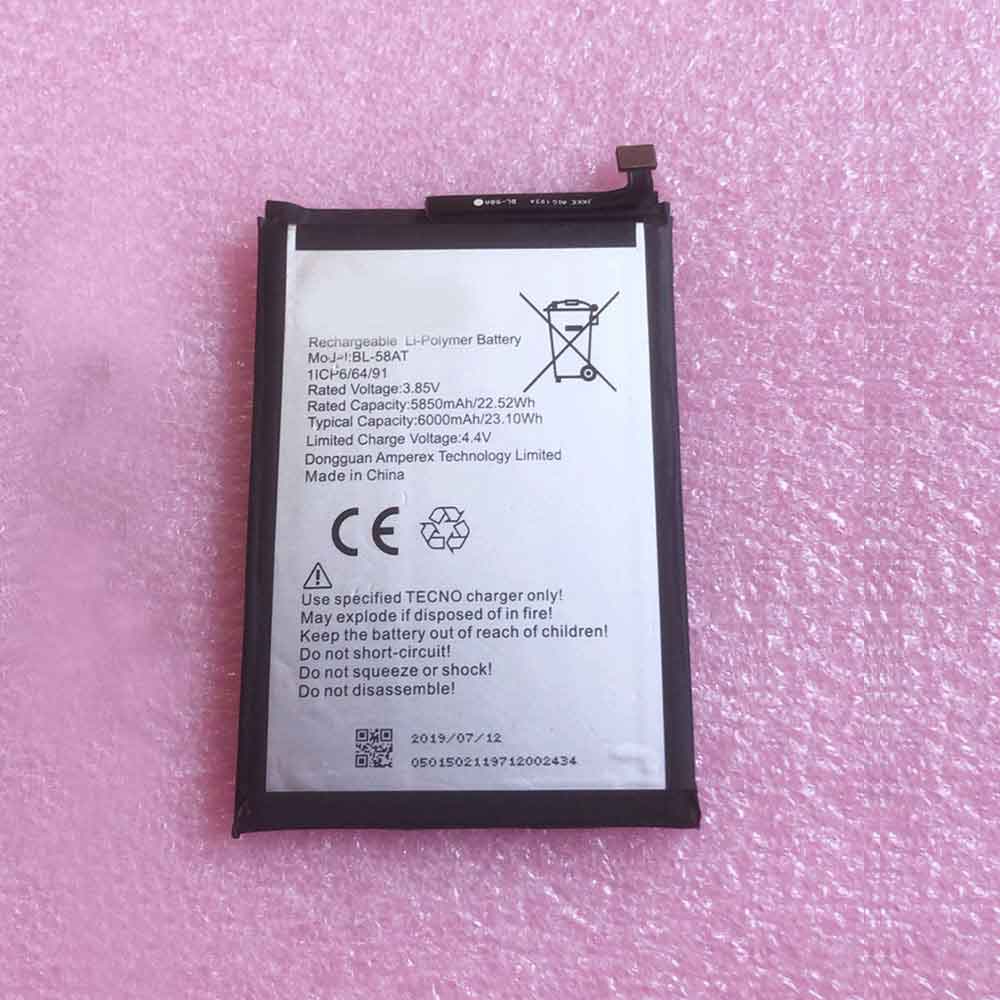 Replacement for Tecno BL-58AT battery