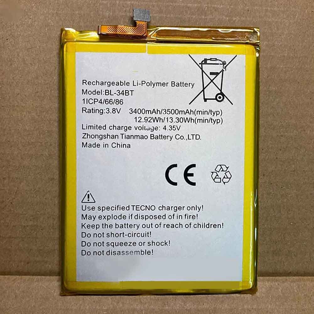 Replacement for Tecno BL-34BT battery